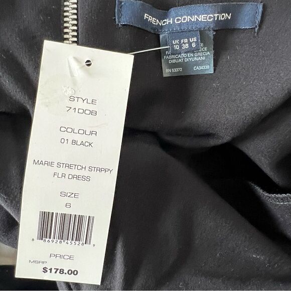 NWT French Connection Marie Square Neck Little Black Dress -- 6 - Picture 12 of 13